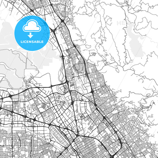 Milpitas, California - Area Map - Light