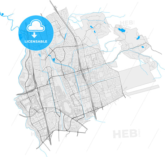 Milpitas, California, United States, high quality vector map