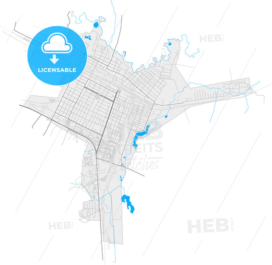 Mineralnye Vody, Stavropol Krai, Russia, high quality vector map