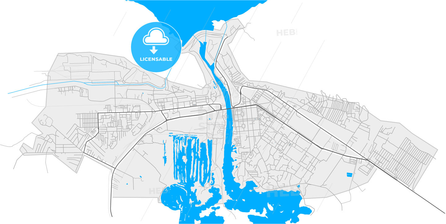 Mingachevir, Azerbaijan, high quality vector map