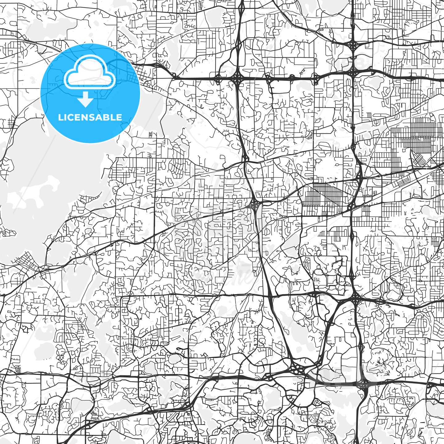 Minnetonka, Minnesota - Area Map - Light