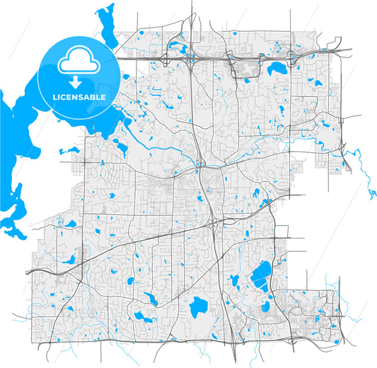 Minnetonka, Minnesota, United States, high quality vector map