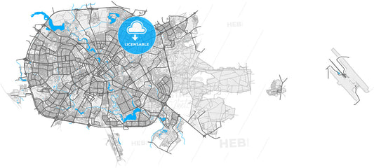 Minsk, Belarus, high quality vector map