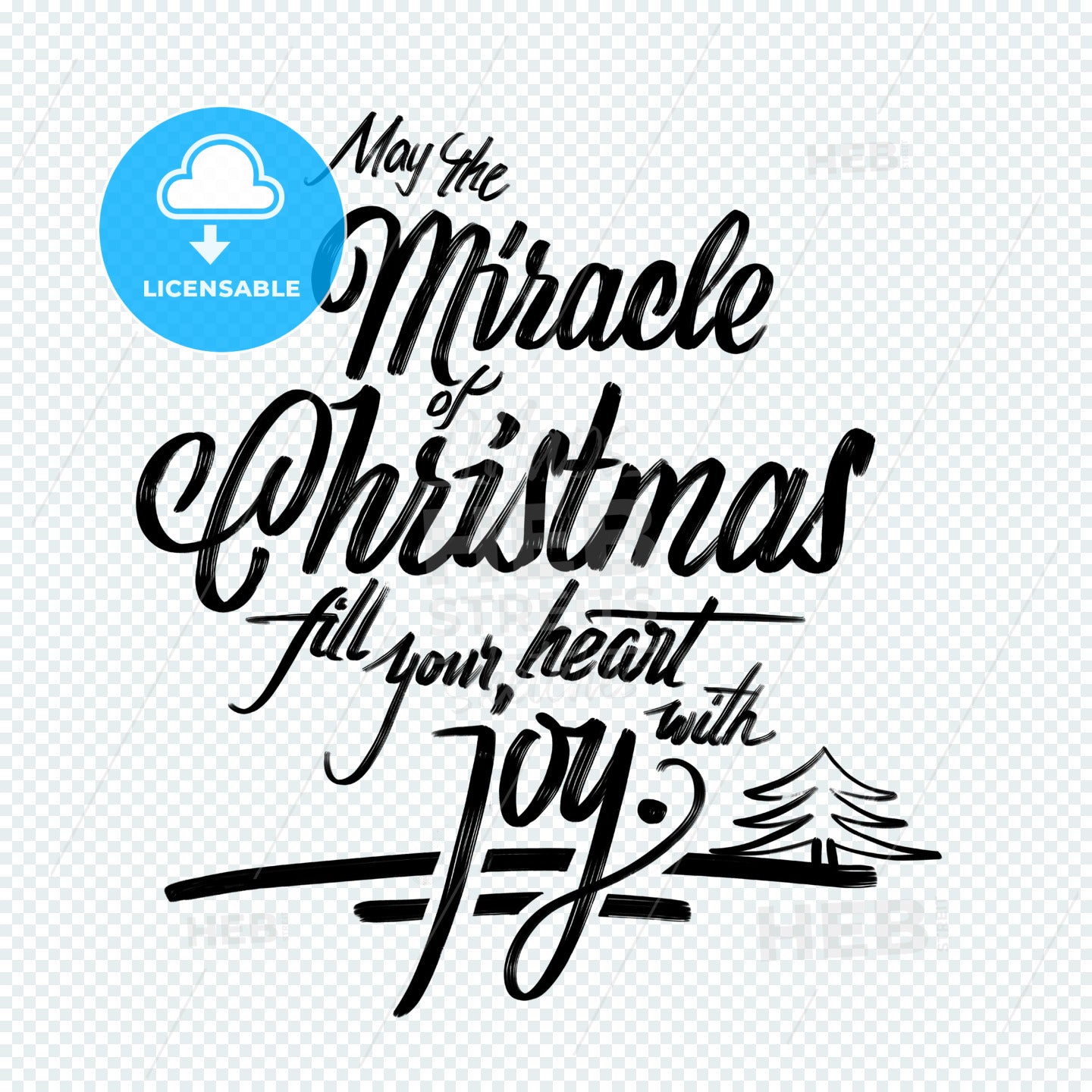 Miracle of Christmas postcard phrase – instant download