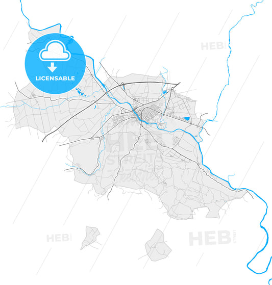 Miranda de Ebro, Burgos, Spain, high quality vector map