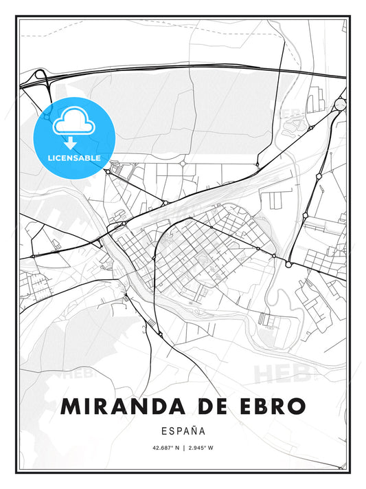 Miranda de Ebro, Spain, Modern Print Template in Various Formats - HEBSTREITS Sketches