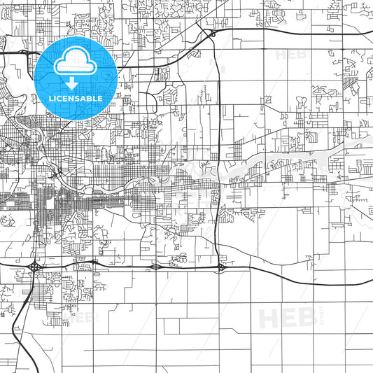 Mishawaka, Indiana - Area Map - Light