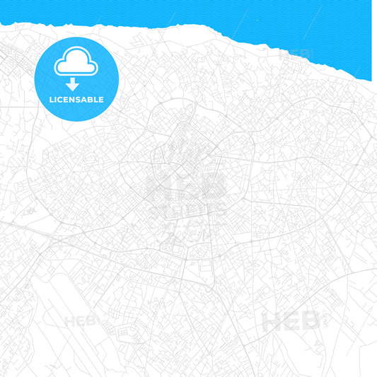 Misratah, Libya PDF vector map with water in focus