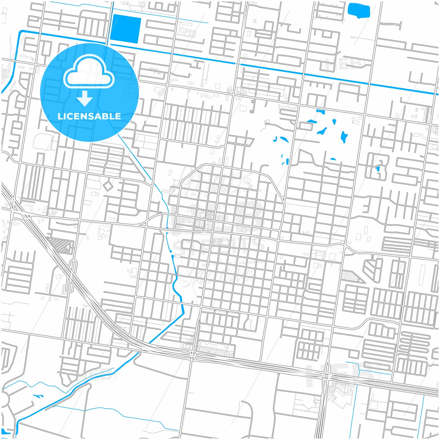 Mission, Texas, United States, city map with high quality roads.