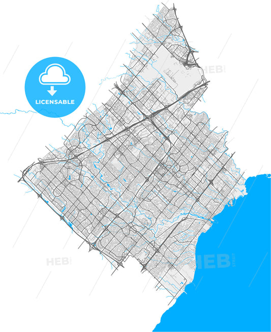 Mississauga, Ontario, Canada, high quality vector map