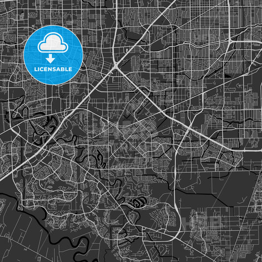 Missouri City, Texas - Area Map - Dark