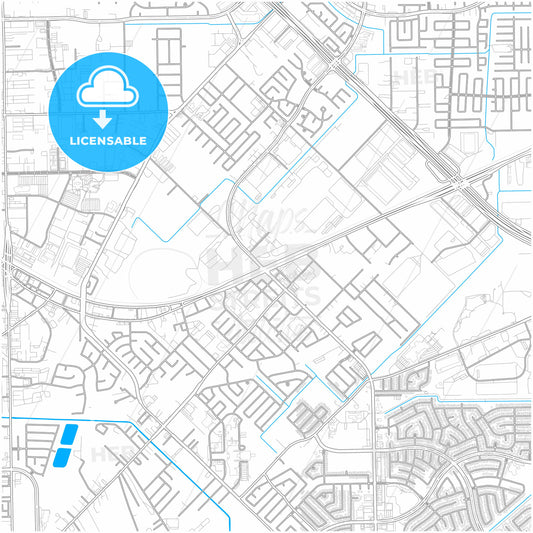 Missouri City, Texas, United States, city map with high quality roads.