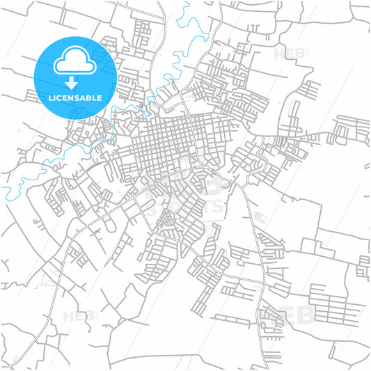 Moca, Espaillat Province, Dominican Republic, city map with high quality roads.