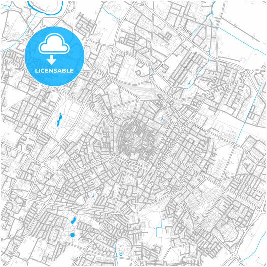 Modena, Emilia-Romagna, Italy, city map with high quality roads.