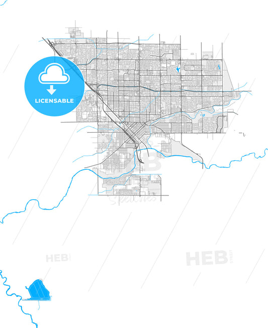 Modesto, California, United States, high quality vector map