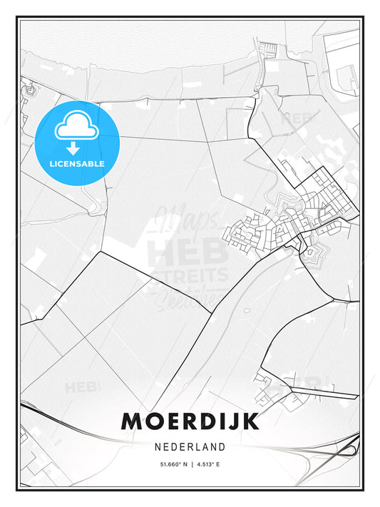 Moerdijk, Netherlands, Modern Print Template in Various Formats - HEBSTREITS Sketches