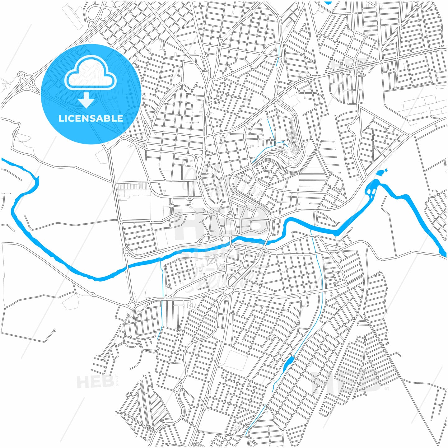 Mogi Guacu, Brazil, city map with high quality roads.