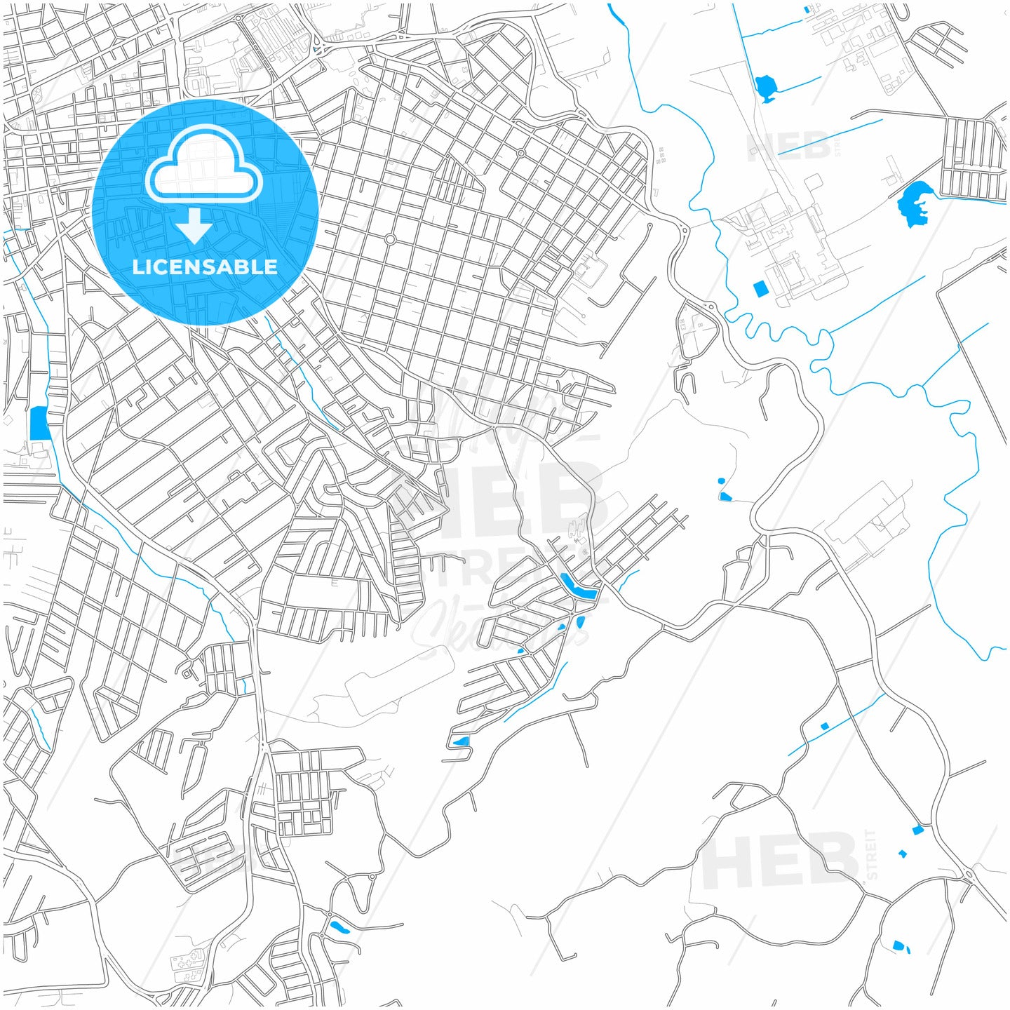 Mogi das Cruzes, Brazil, city map with high quality roads.