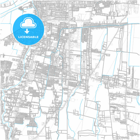 Mojokerto, East Java, Indonesia, city map with high quality roads.