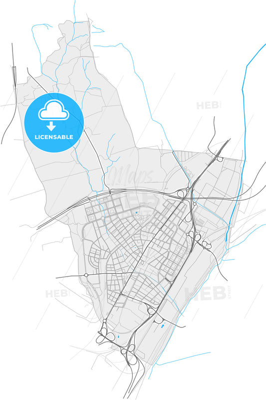 Mollet del Vallès, Barcelona, Spain, high quality vector map