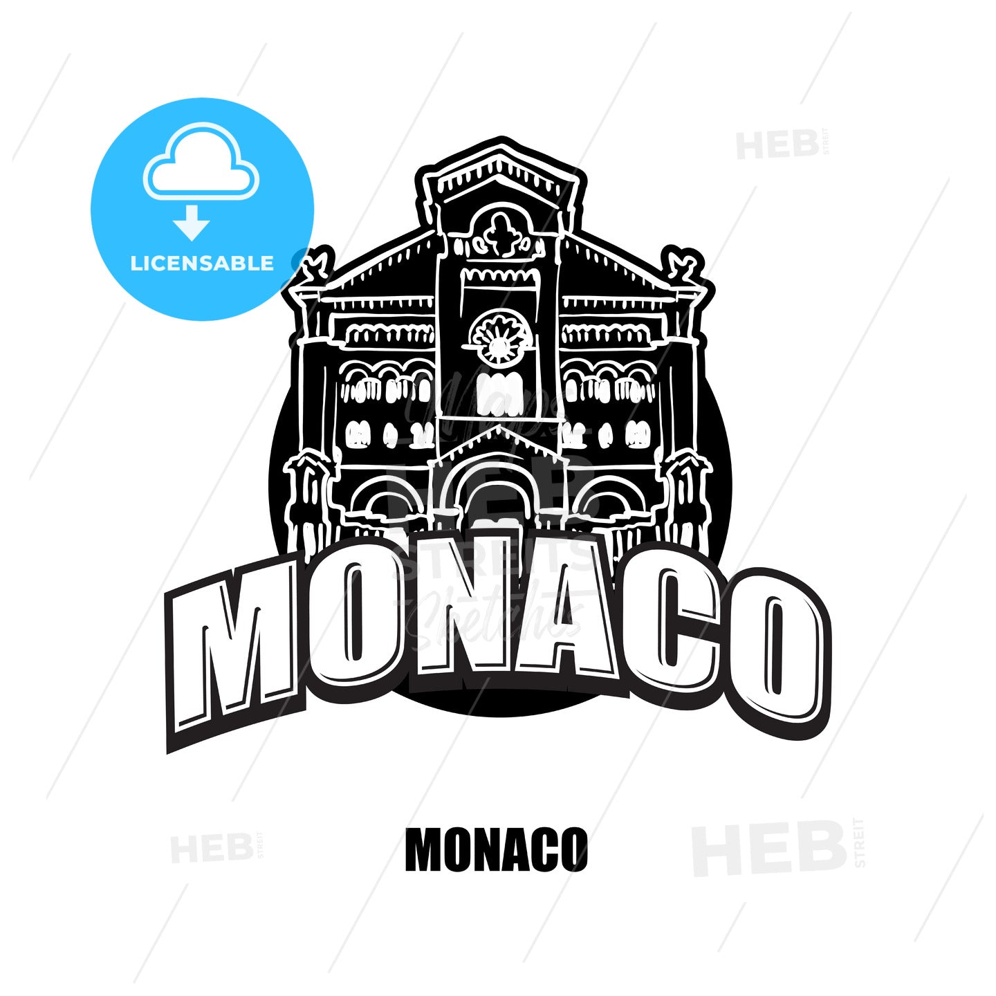 Monaco black and white logo – instant download
