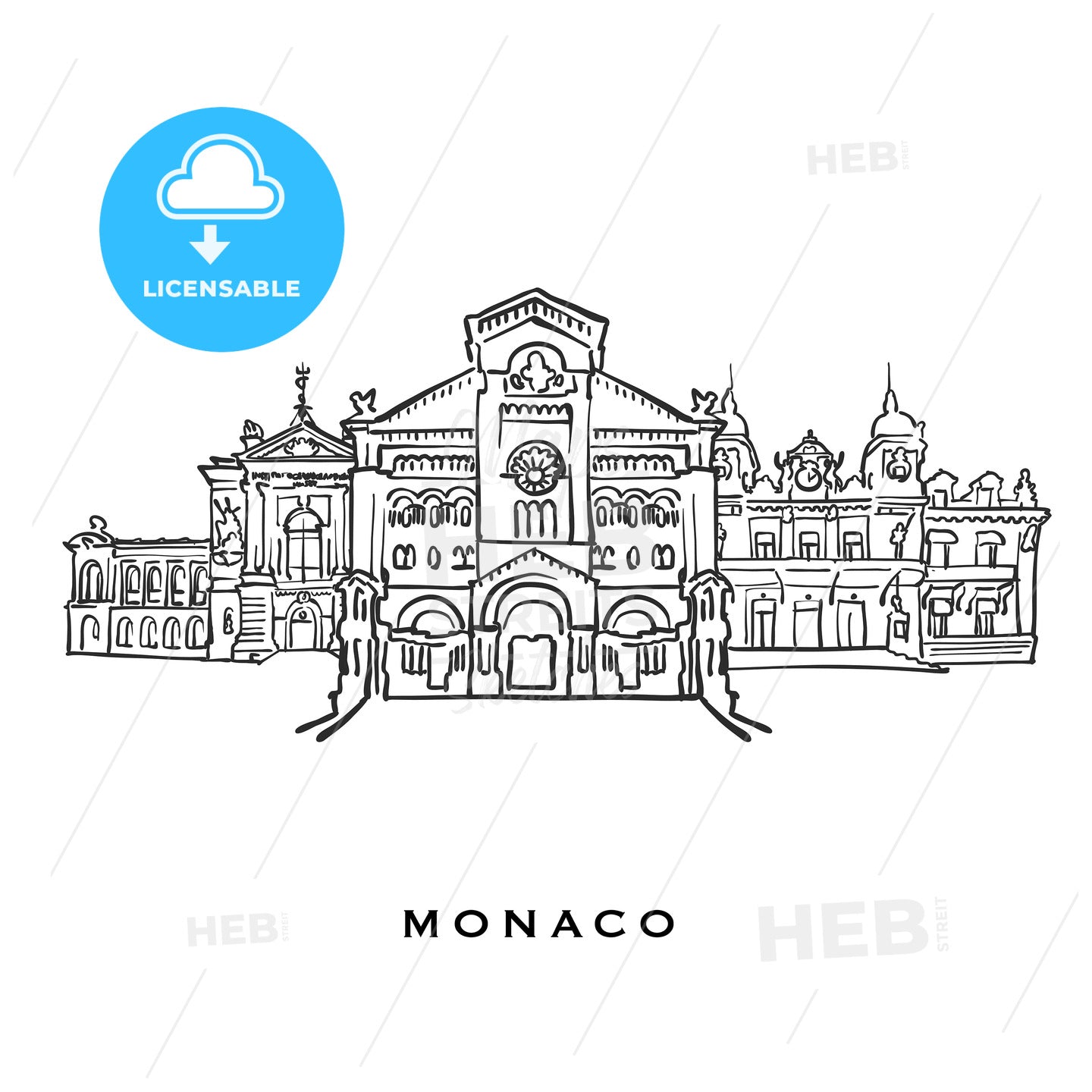 Monaco famous architecture – instant download