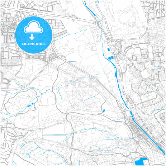 Moncloa-Aravaca, Madrid, Spain, city map with high quality roads.