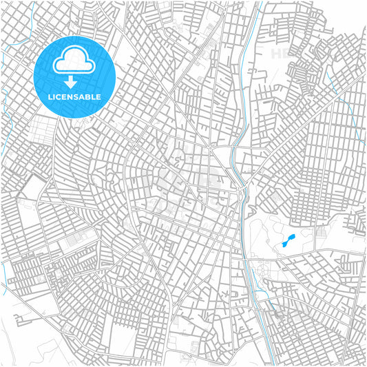 Monclova, Coahuila, Mexico, city map with high quality roads.