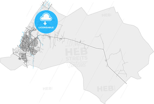 Monclova, Coahuila, Mexico, high quality vector map