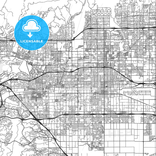 Montclair, California - Area Map - Light