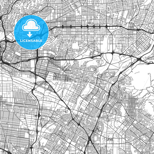 Montebello, California - Area Map - Light