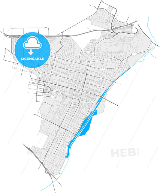 Montebello, California, United States, high quality vector map