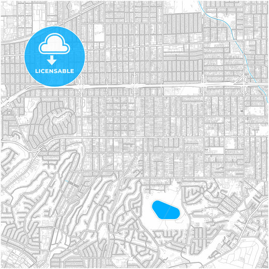 Monterey Park, California, United States, city map with high quality roads.
