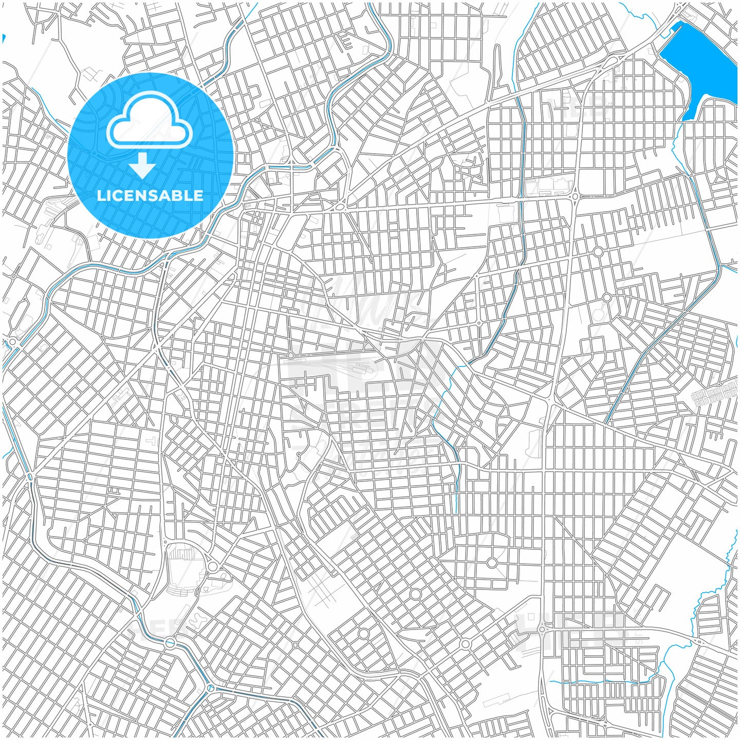 Montes Claros, Brazil, city map with high quality roads.