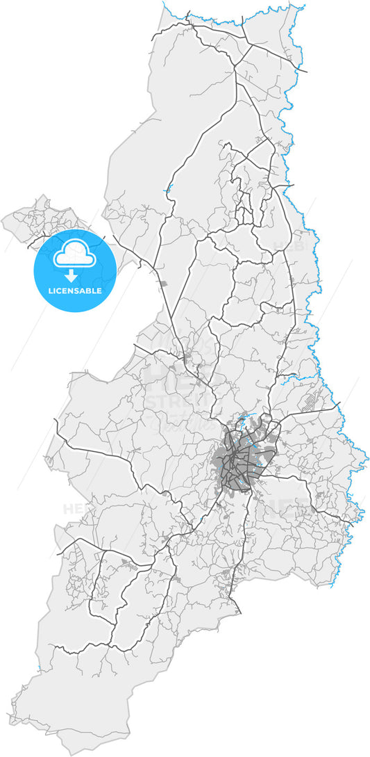 Montes Claros, Brazil, high quality vector map