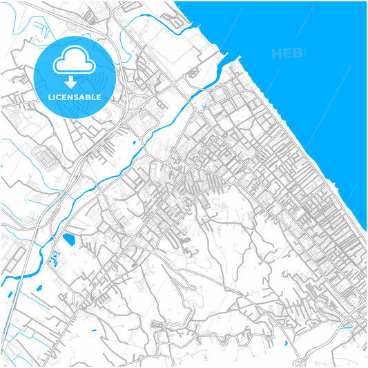 Montesilvano, Abruzzo, Italy, city map with high quality roads.