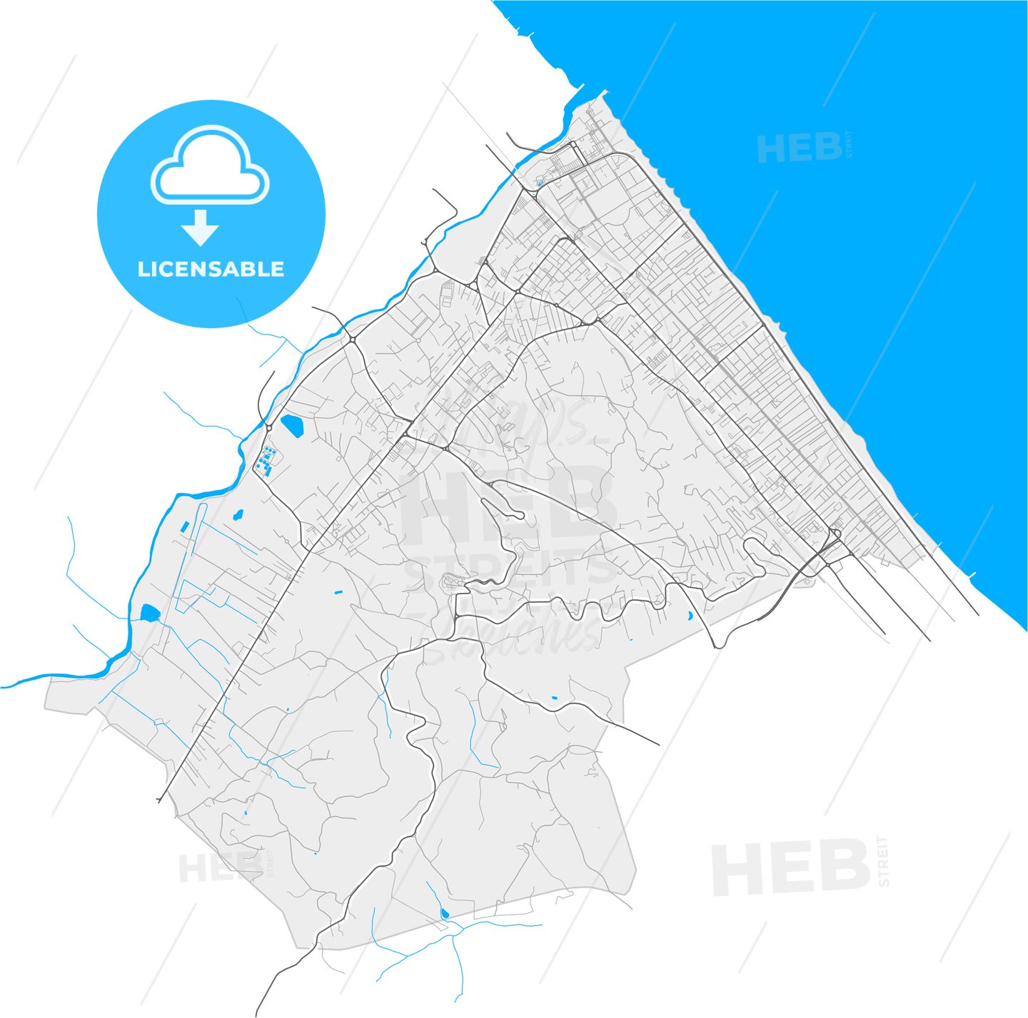 Montesilvano, Abruzzo, Italy, high quality vector map