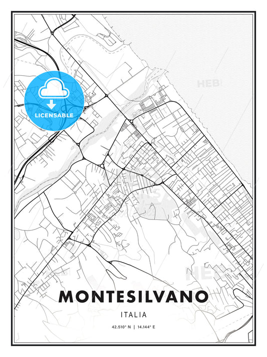 Montesilvano, Italy, Modern Print Template in Various Formats - HEBSTREITS Sketches