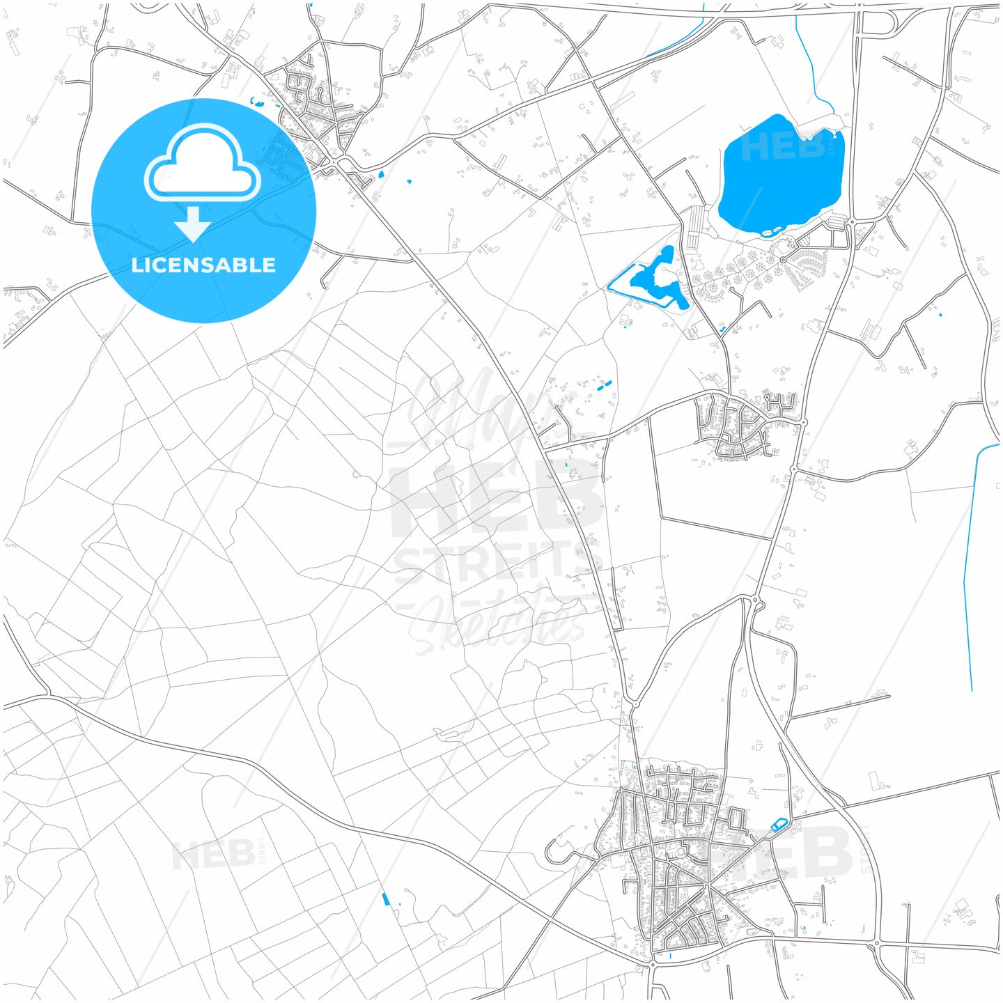 Montferland, Gelderland, Netherlands, city map with high quality roads.