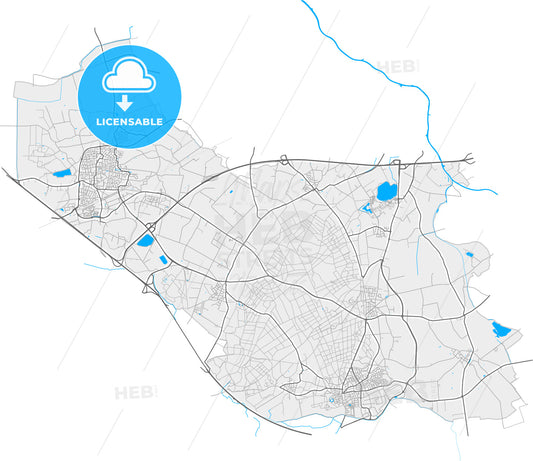 Montferland, Gelderland, Netherlands, high quality vector map