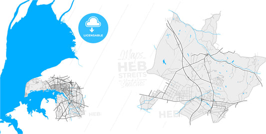 Montijo, Setúbal, Portugal, high quality vector map