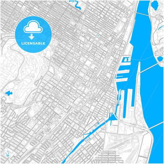 Montreal, Quebec, Canada, city map with high quality roads.