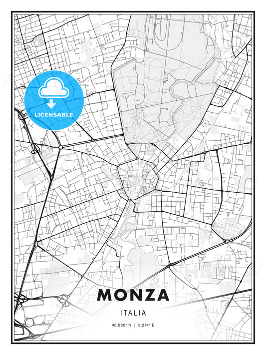 Monza, Italy, Modern Print Template in Various Formats - HEBSTREITS Sketches
