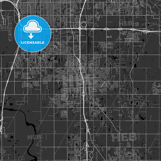 Moore, Oklahoma - Area Map - Dark