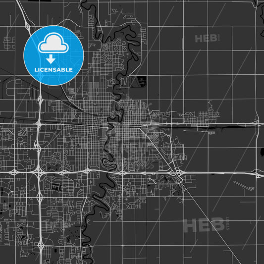 Moorhead, Minnesota - Area Map - Dark