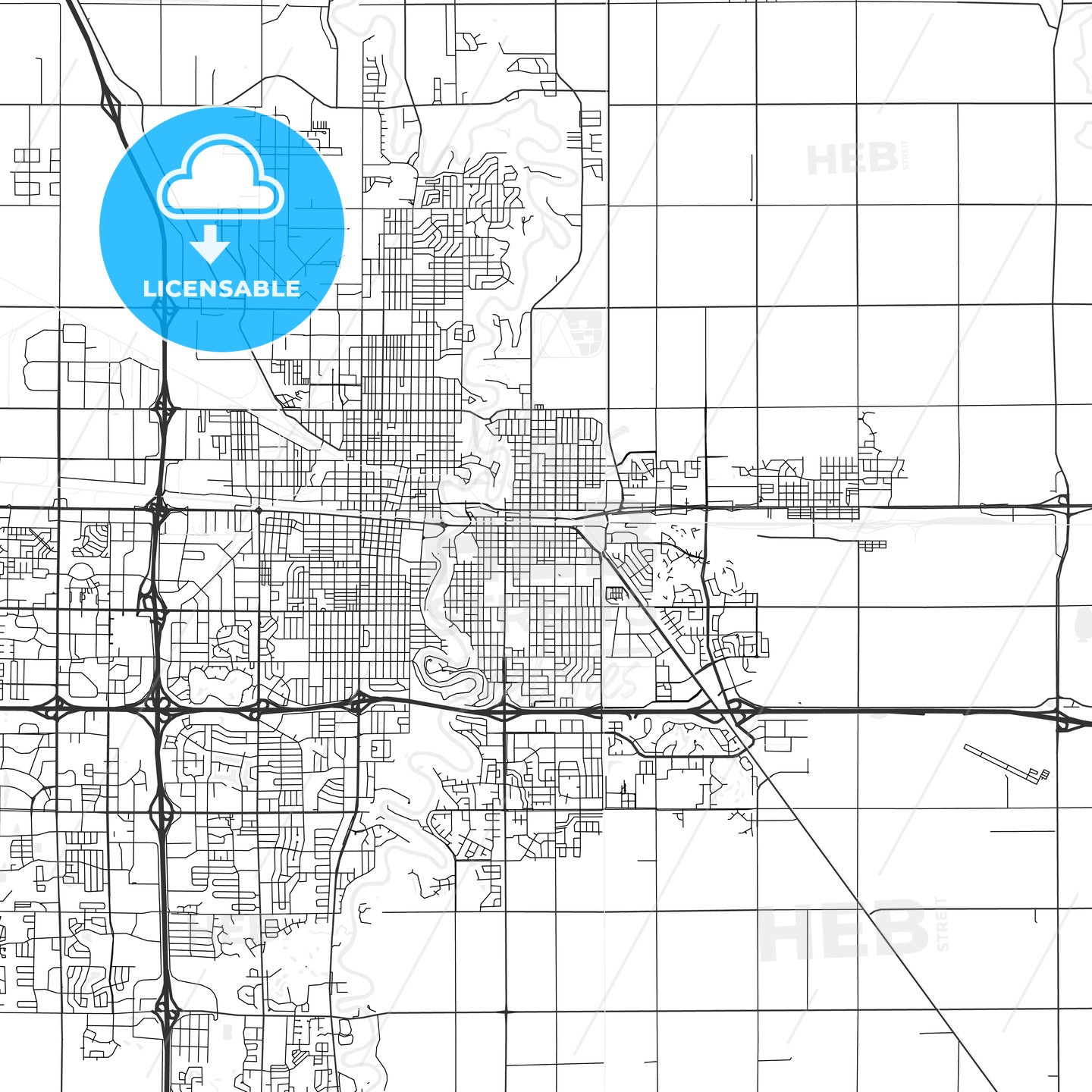 Moorhead, Minnesota - Area Map - Light