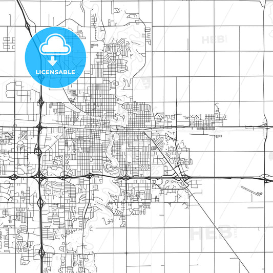 Moorhead, Minnesota - Area Map - Light