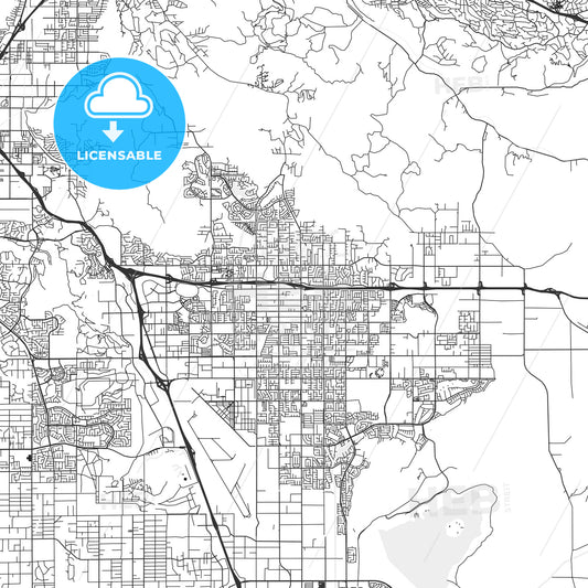 Moreno Valley, California - Area Map - Light