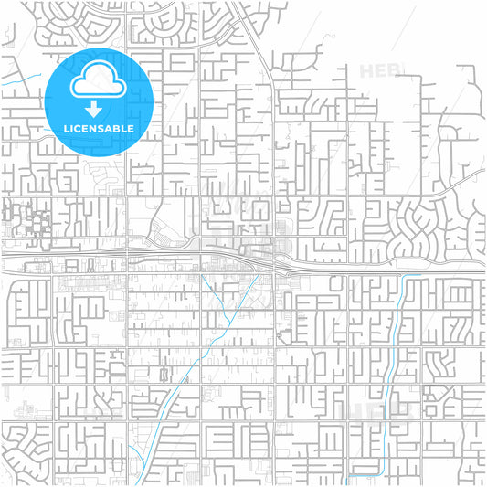 Moreno Valley, California, United States, city map with high quality roads.