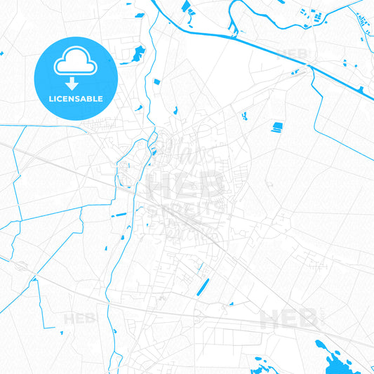 Morfelden-Walldorf, Germany PDF vector map with water in focus